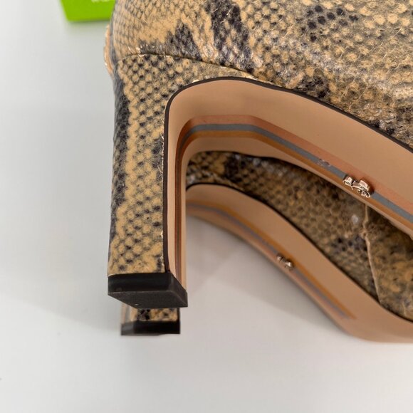 Sam Edelman Sylvia 2 Knee‑High Boot Size 8.5 Tan Python Embossed Leather - Picture 5 of 16